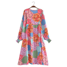 Load image into Gallery viewer, Bohemian Midi Dress,O-neck Dresses