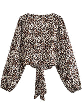 Load image into Gallery viewer, Leopard Print Shirt,Bohemian Blouses,Beach Boho Cover-up