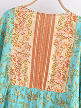 Load image into Gallery viewer, Green Floral Print,Bohemian Blouse ,Boho Shirt