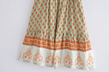 Load image into Gallery viewer, Green Floral Print,Beach Wrap Mini Dress,Boho Dresses