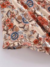 Load image into Gallery viewer, Vintage Floral Print,Beach Bohemian Maxi Dress, Boho Dress Robe