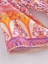 Load image into Gallery viewer, Pink Floral Print ,Bohemian Maxi Dresses Robe,Boho Dress