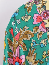 Load image into Gallery viewer, Green Floral Print,Bohemian Blouse Shirts ,Boho Tops