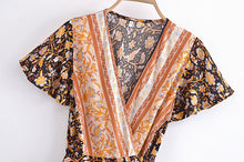 Load image into Gallery viewer, Floral Print,Beach Wrap Mini Dress,Boho Dresses
