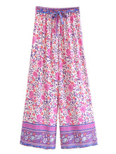 Load image into Gallery viewer, Pink Floral Print Suits,Boho Sets Outfits