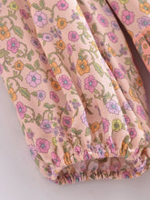 Load image into Gallery viewer, Pink Floral Print, Beach Bohemian Robe,boho Mini Dress