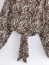 Load image into Gallery viewer, Leopard Print Shirt,Bohemian Blouses,Beach Boho Cover-up