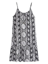 Load image into Gallery viewer, Elephant Print ,Strap Dresses,Boho Midi Dress