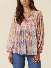 Load image into Gallery viewer, Vintage Pink Floral ,Boho Blouses,Bohemian Shirts