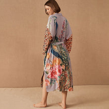 Load image into Gallery viewer, Floral Print Kimono,Bohemian Cover-ups,Boho Robe