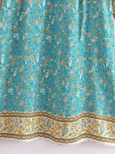 Load image into Gallery viewer, Green Floral Print,Beach Bohemian Maxi Dress,Boho Robe