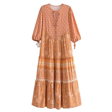 Load image into Gallery viewer, Floral Bohemian Maxi Dress,Half Sleeve Vestidos