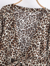 Load image into Gallery viewer, Leopard Print Shirt,Bohemian Blouses,Beach Boho Cover-up