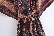 Load image into Gallery viewer, Floral Print,Bohemian Kimono,Beach Robe Bikini Cover-ups