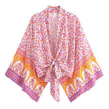 Load image into Gallery viewer, Boho Kimono ,Short Robe,Bohemian Bikini Cover Ups