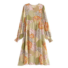 Load image into Gallery viewer, Bohemian Midi Dress,O-neck Dresses