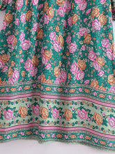 Load image into Gallery viewer, Green Floral Print,Bohemian Maxi Dress,Boho Dress Robe