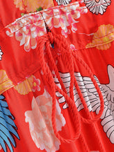 Load image into Gallery viewer, Red Floral Print, Beach Bohemian Dress,Maxi Boho Dress