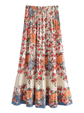 Load image into Gallery viewer, Beach Bohemian Floral Print,High Elastic Waist,Boho Maxi Skirts