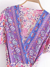 Load image into Gallery viewer, Red lacing Mini Dresses,Bohemian Wrap Dress