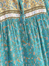 Load image into Gallery viewer, Green Floral Print,Beach Bohemian Maxi Dress,Boho Robe