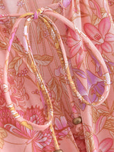 Load image into Gallery viewer, Pink Floral Print ,Boho Playsuits ,Beach Rompers Jumpsuits