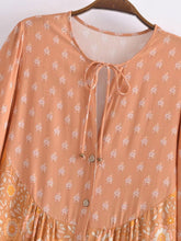 Load image into Gallery viewer, Floral Bohemian Maxi Dress,Half Sleeve Vestidos