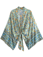 Load image into Gallery viewer, Floral Print Short Robe,Boho Cover-ups
