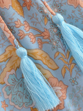 Load image into Gallery viewer, Blue Floral Print Bohemian Mini Dress , Rayon Boho Dress