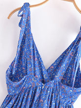 Load image into Gallery viewer, Strap Mini Dress, Boho Dress,Floral Print