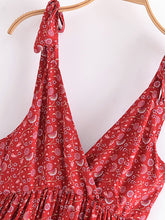 Load image into Gallery viewer, Strap Mini Dress, Boho Dress,Floral Print
