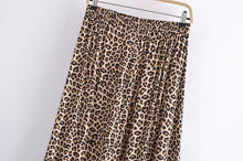Load image into Gallery viewer, Leopard Print Bohemian Skirt,Rayon Cotton Maxi Boho Skirts