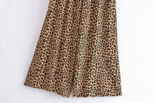Load image into Gallery viewer, Leopard Print Bohemian Pants ,Wide Leg Boho Pants