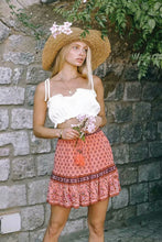 Load image into Gallery viewer, Boho Skirt, Mini Skirt, Wild Flower