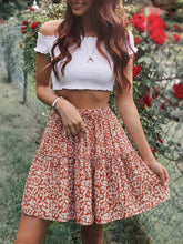 Load image into Gallery viewer, Bohemian Mini Skirts,Boho Skirt,Yellow Flower Print
