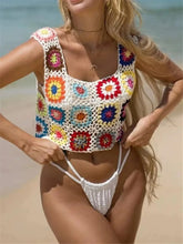 Load image into Gallery viewer, Hollow Out Tank Tops, Bohemian Vest,Rainbow Tassel Knitted Camis
