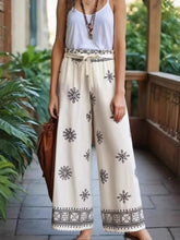 Load image into Gallery viewer, Purple Floral , Wide Leg Pants with Pockets ,Vacation Boho Pant
