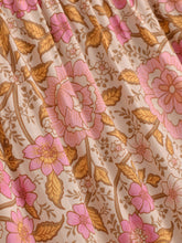 Load image into Gallery viewer, Pink Floral Tiered Boho Maxi Skirt - Elastic Waist Tassel

