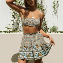 Load image into Gallery viewer, Boho Sets,Mini Skirt and Tops,Wild Flowers
