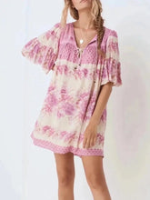 Load image into Gallery viewer, Mini Dress, Boho Dress,Floral Print
