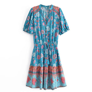 Floral Print,Bohemian Maxi Dress,Boho Sundress