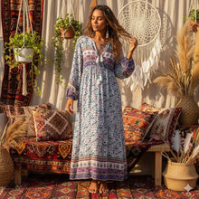 Load image into Gallery viewer, Floral Print,Bohemian Midi Sundress, Boho Dress
