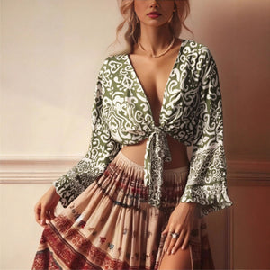 Wild Floral Print ,Short Kimono ,Bikini Cover-ups