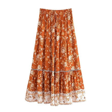 Load image into Gallery viewer, Elastic Waist Boho Skirt,A-line Maxi Skirts
