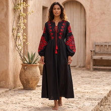 Load image into Gallery viewer, Floral Emberoidered ,Bohemian Maxi Dress,Boho Dres
