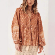 Load image into Gallery viewer, Floral Bohemian Blouse, Vintage Shirts
