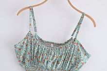 Load image into Gallery viewer, Green Floral Two Piece Outfits,Rayon Cotton Boho Sets
