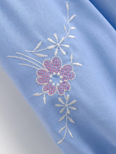 Load image into Gallery viewer, Retro Floral Embroidered ,Linen Cotton Blouse ,Lace-up Tassel Boho Shirts
