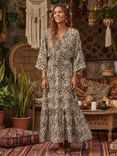Load image into Gallery viewer, Leopard Print ,Bohemian Maxi Dress,Boho Dress
