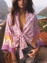 Load image into Gallery viewer, Boho Kimono ,Short Robe,Bohemian Bikini Cover Ups
